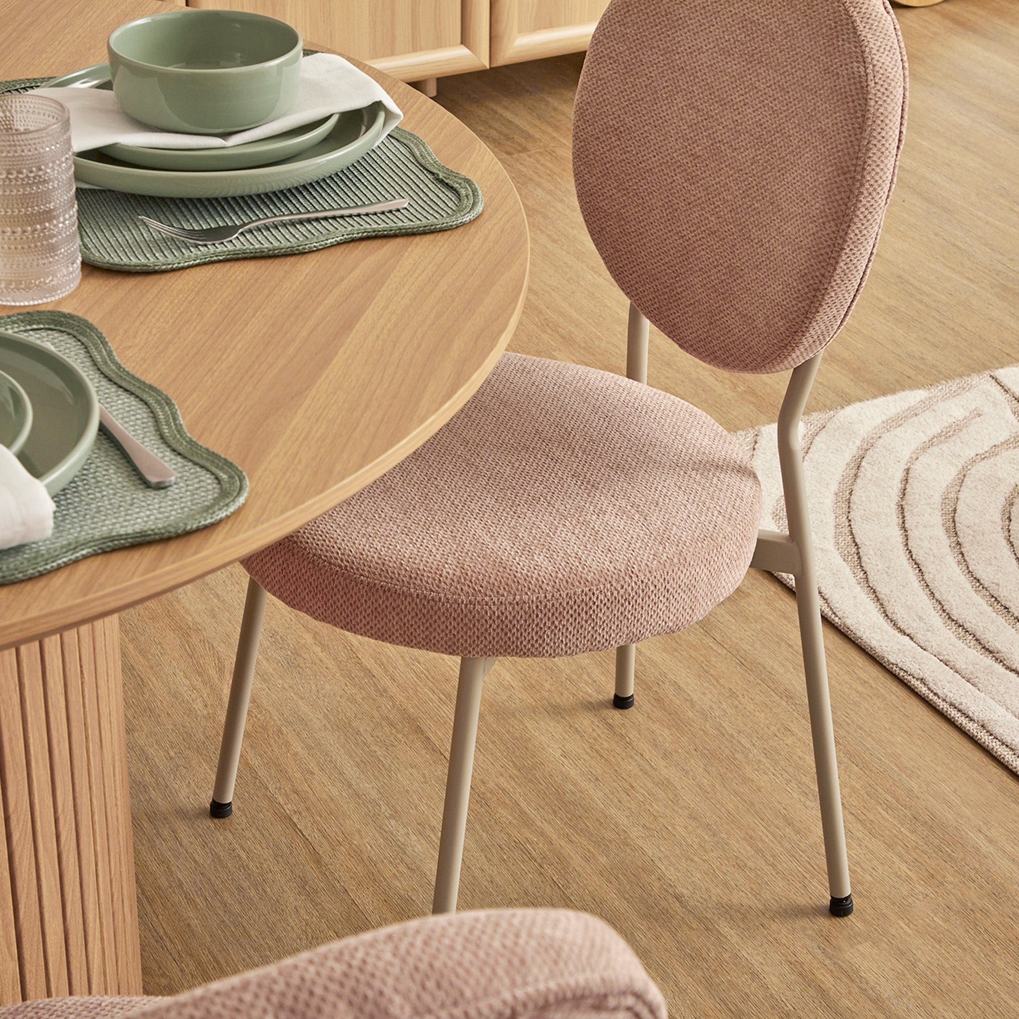 Dora Set of 4 Dining Chairs Pink and Grey