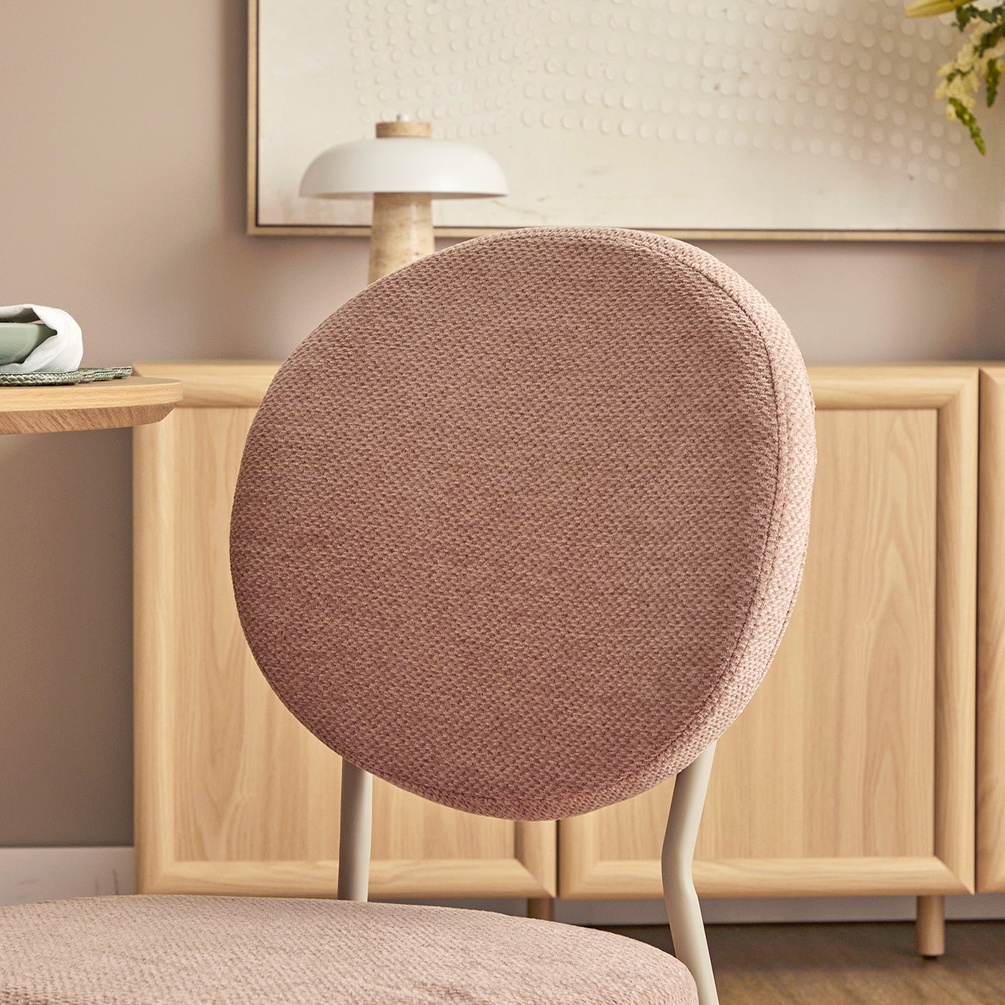 Dora Set of 4 Dining Chairs Pink and Grey