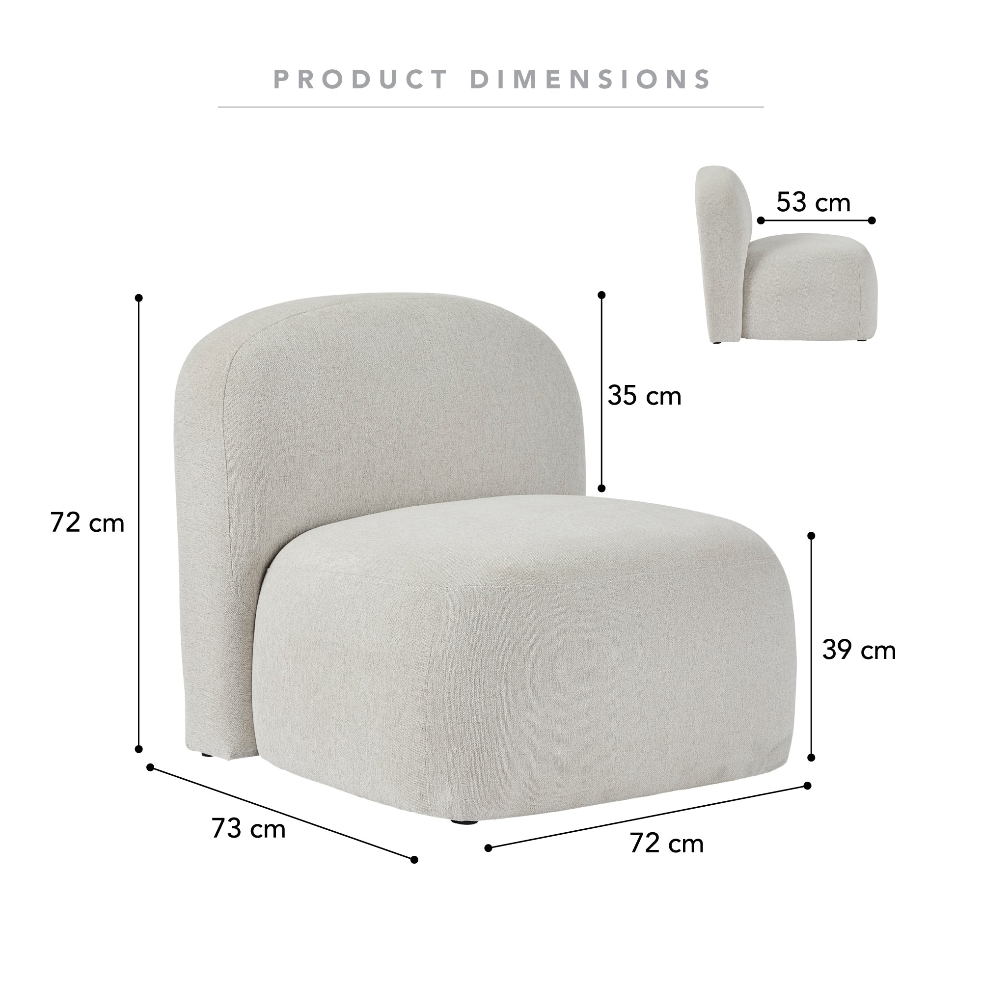 Luca Block Accent Chair Cream
