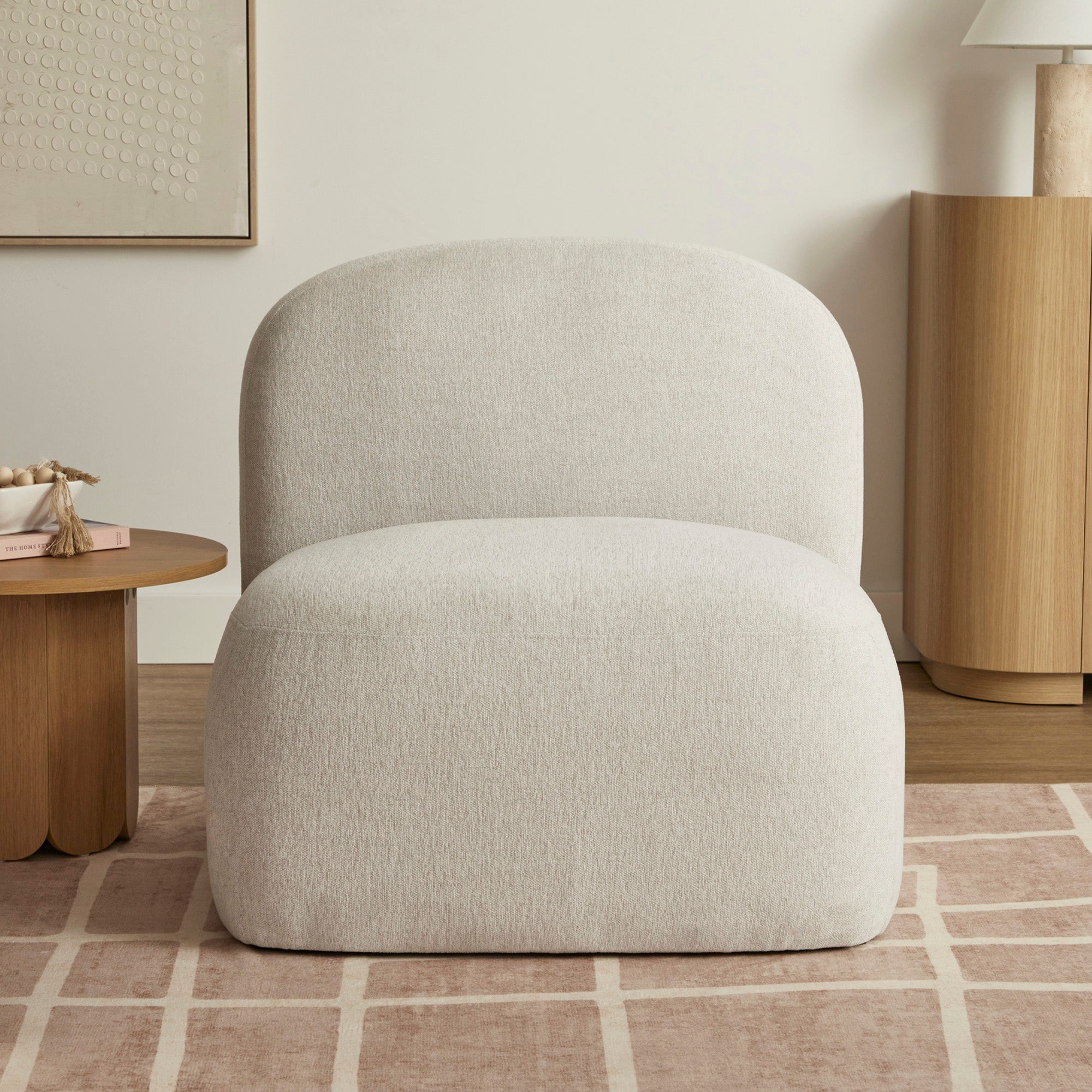 Luca Block Accent Chair Cream (Set of 2)