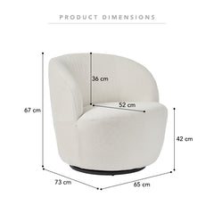 Sadie Swivel Armchair Cream