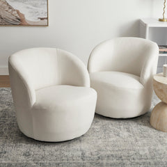 Sadie Swivel Armchair Cream (Set of 2)
