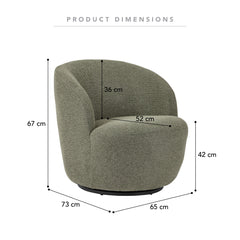 Sadie Swivel Armchair Green (Set of 2)