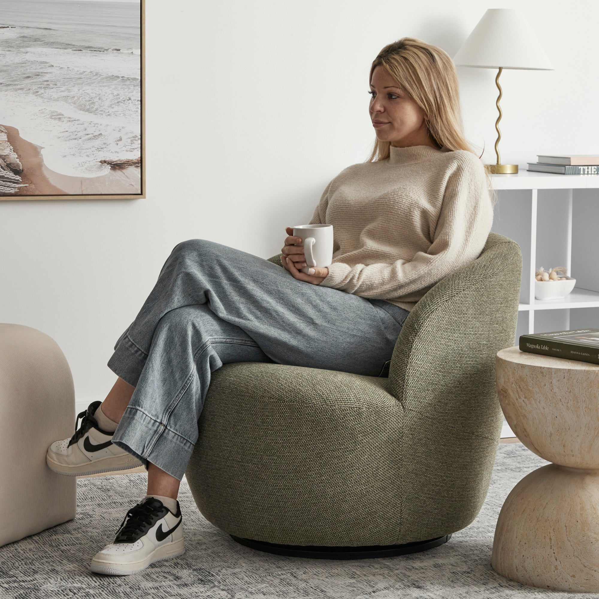 Sadie Swivel Armchair Green