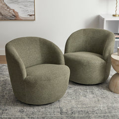 Sadie Swivel Armchair Green (Set of 2)