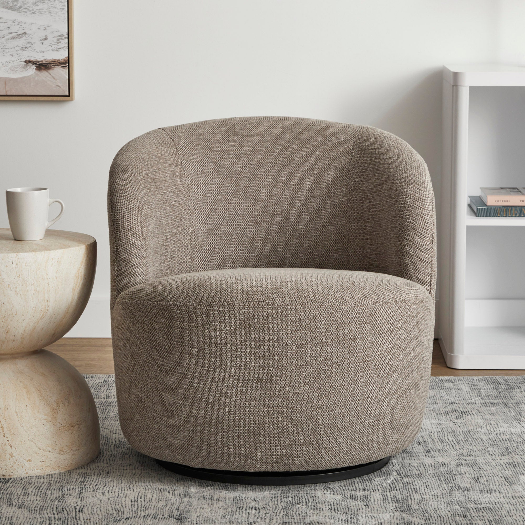 Sadie Swivel Armchair Mushroom (Set of 2)