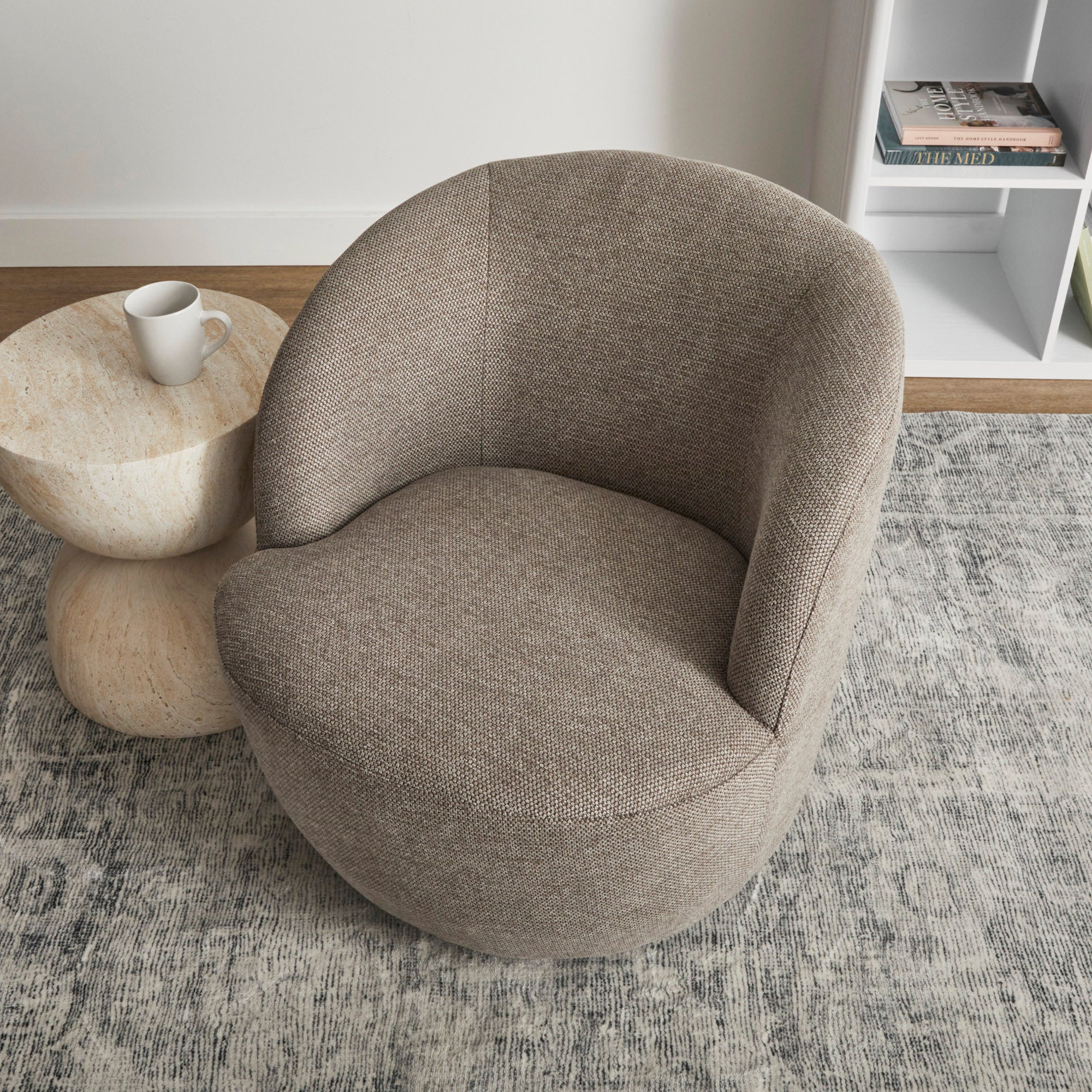 Sadie Swivel Armchair Mushroom