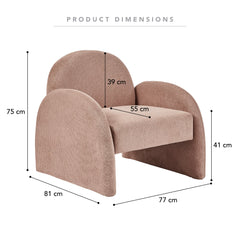 Selene Arched Armchair Rose Tan (Set of 2)