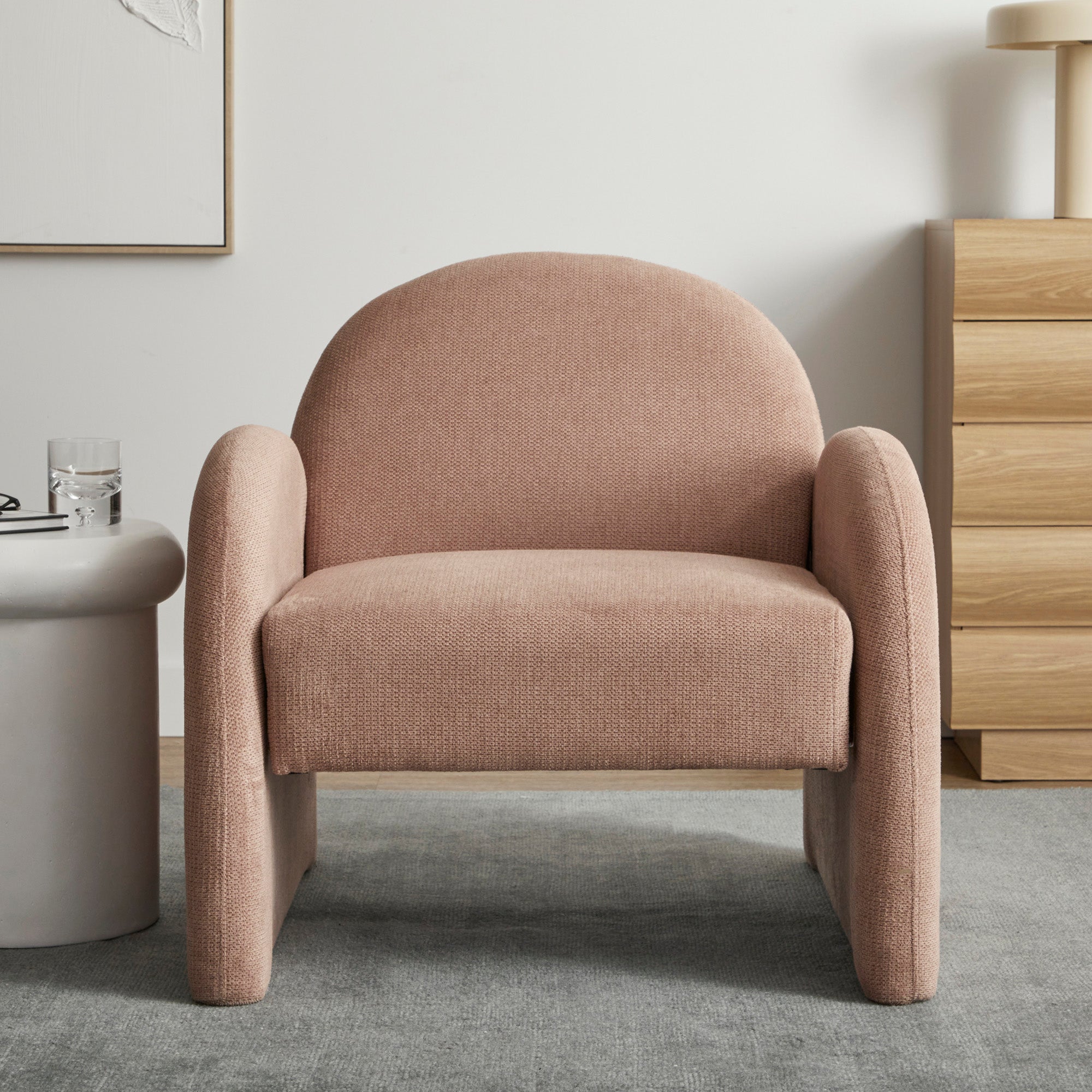 Selene Arched Armchair Rose Tan (Set of 2)