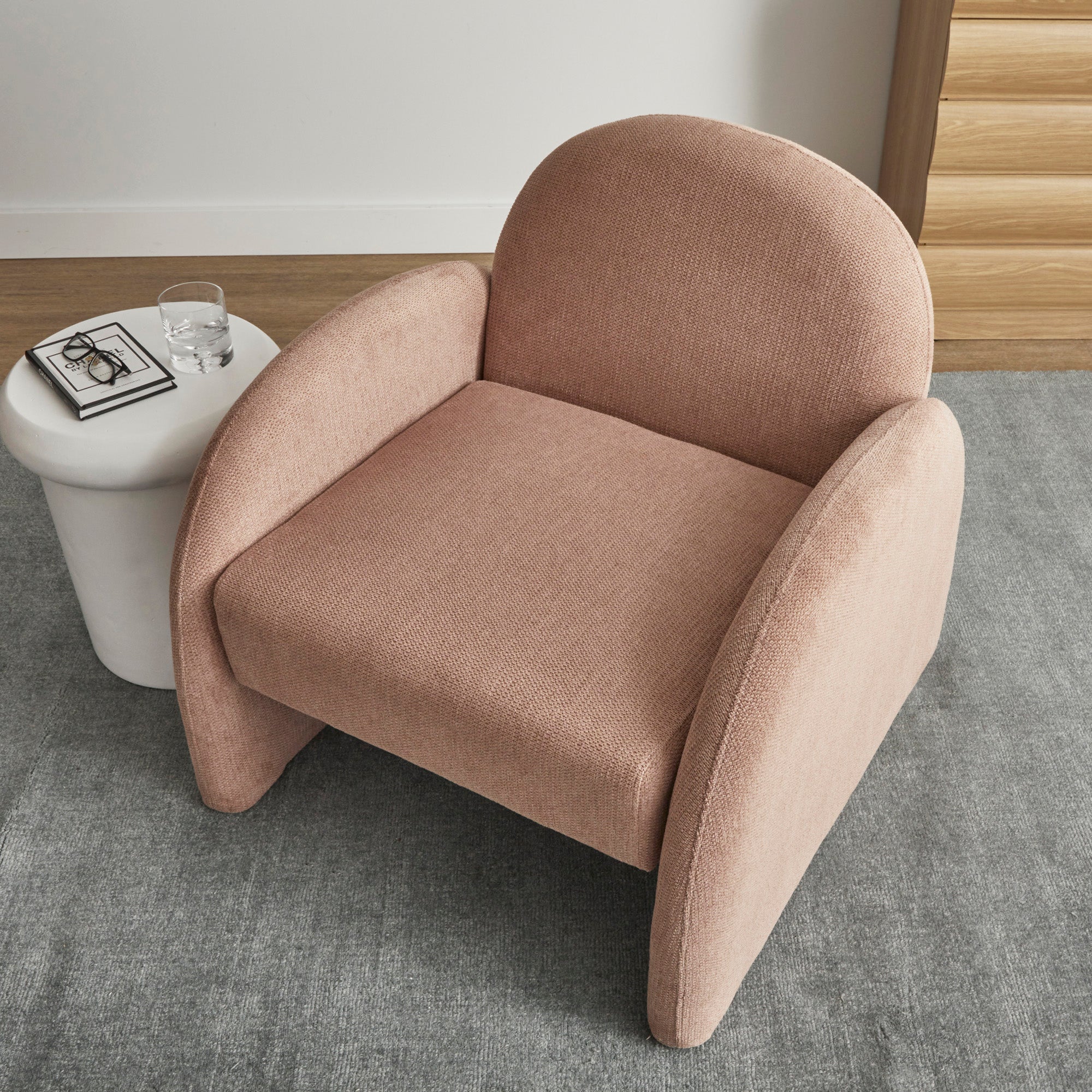 Selene Arched Armchair Rose Tan (Set of 2)