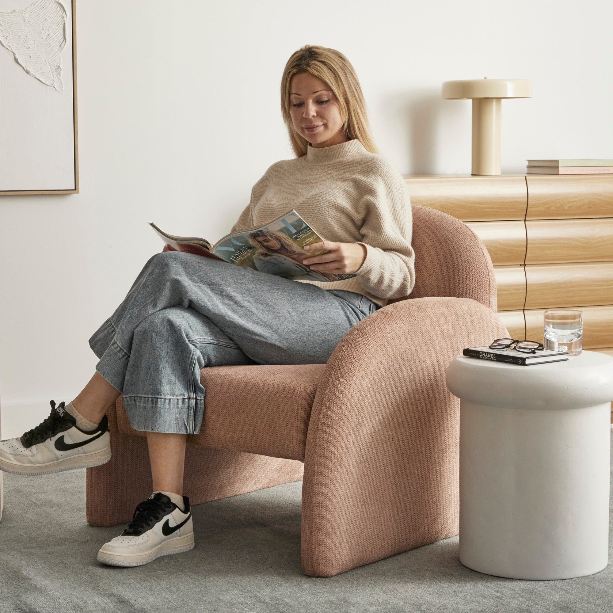 Selene Arched Armchair Rose Tan (Set of 2)