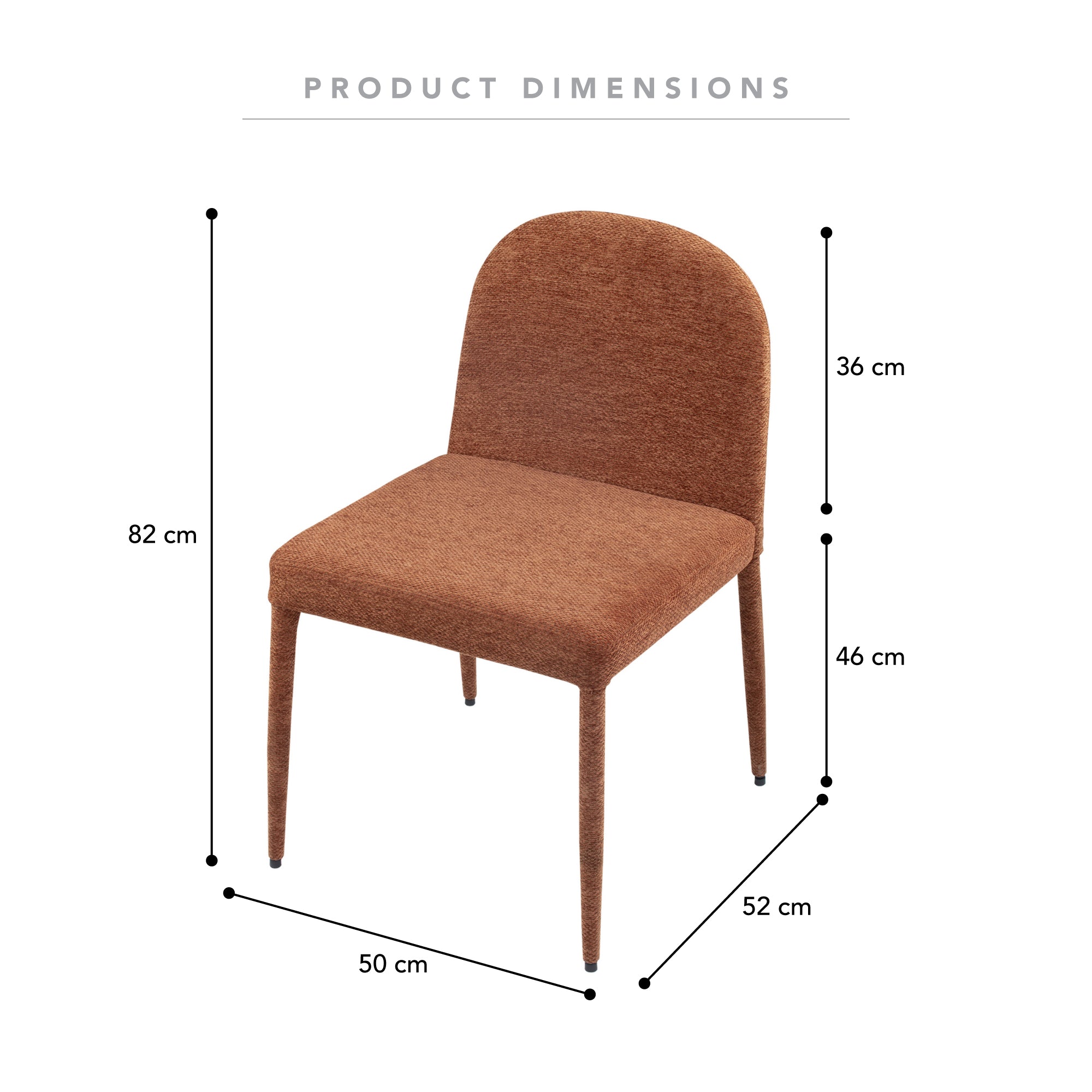 Set of 2 Toledo Dining Chairs Cinnamon