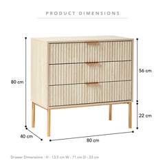 Indy Chest of 3 Drawers Natural