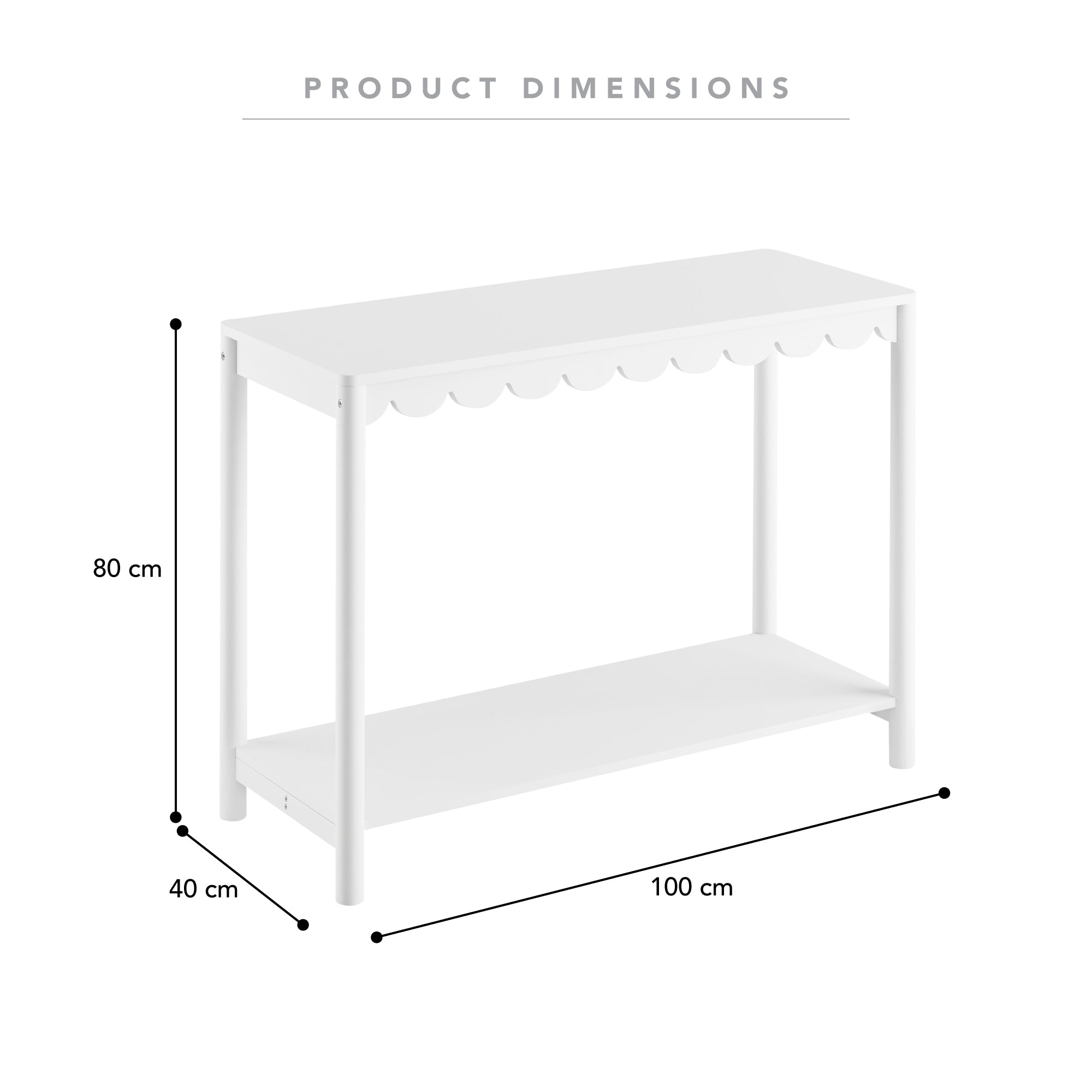 Sally Console Table White (100cm)