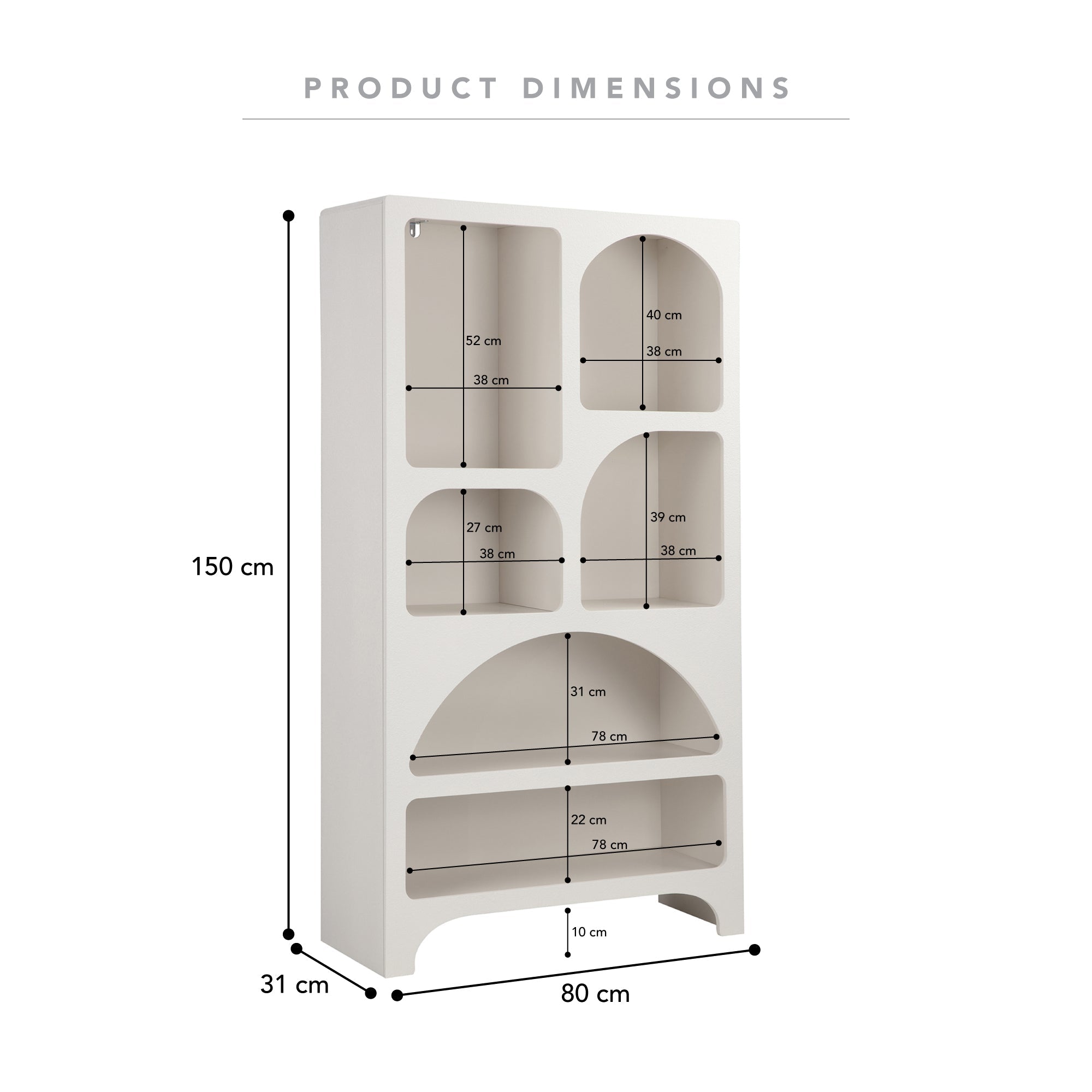 Santorini Bookshelf Off-White