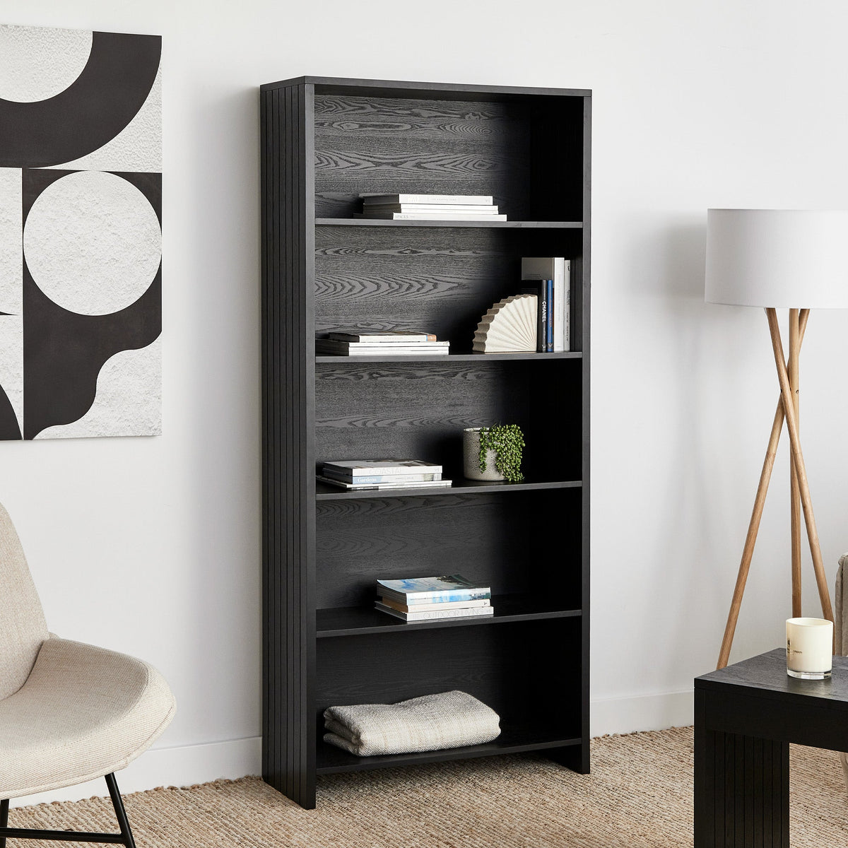 Harper 5 Tier Bookshelf Black