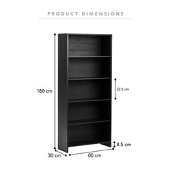 Harper 5 Tier Bookshelf Black