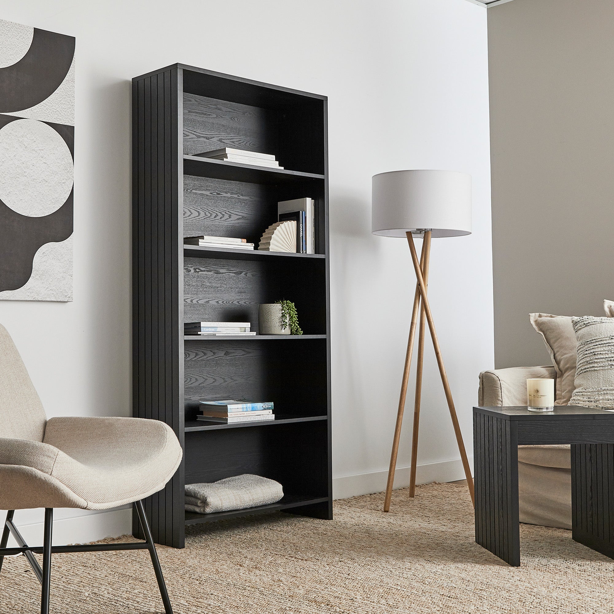 Harper 5 Tier Bookshelf Black