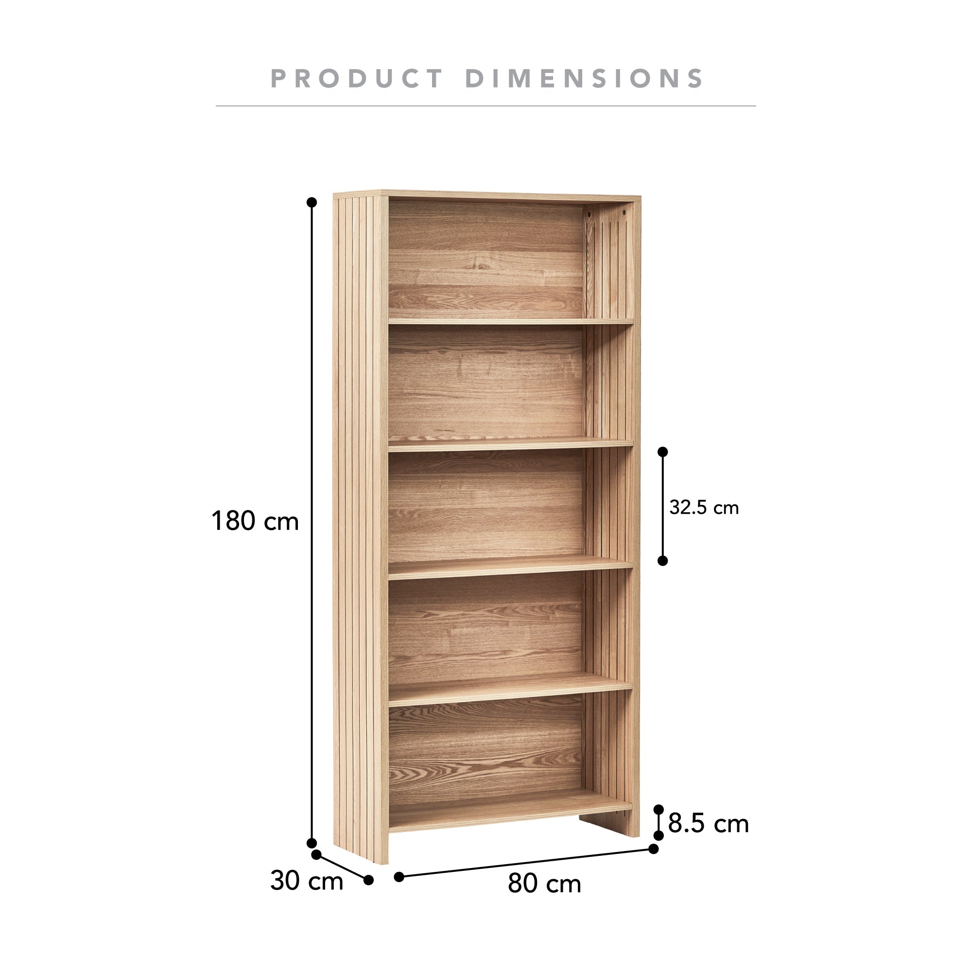 Harper 5 Tier Bookshelf Natural