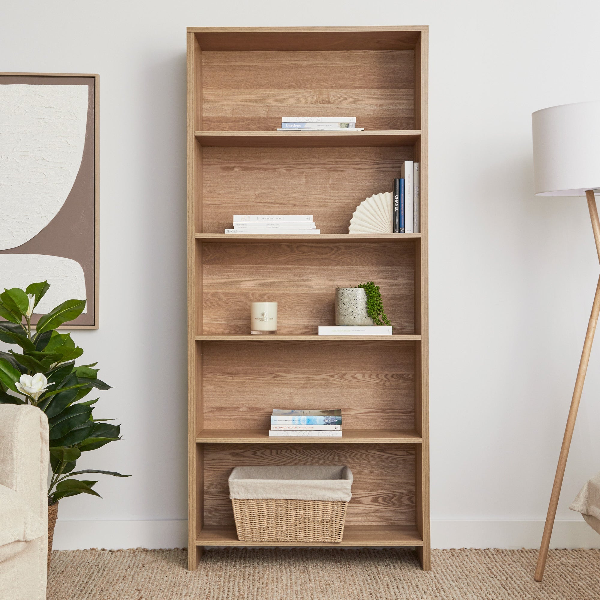 Harper 5 Tier Bookshelf Natural