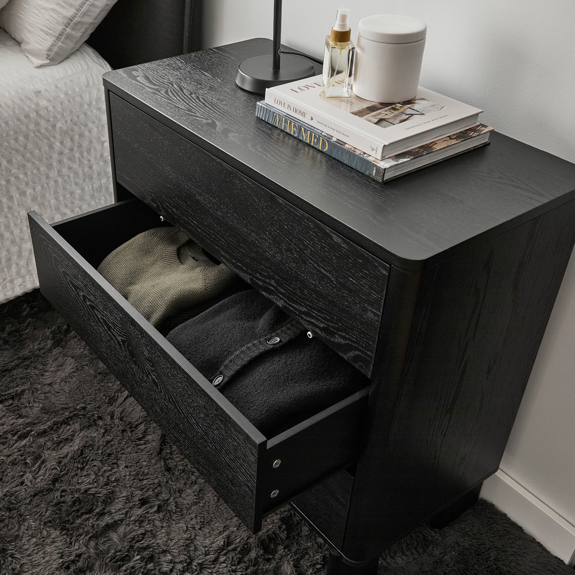 Taupo Chest of 3 Drawers Black