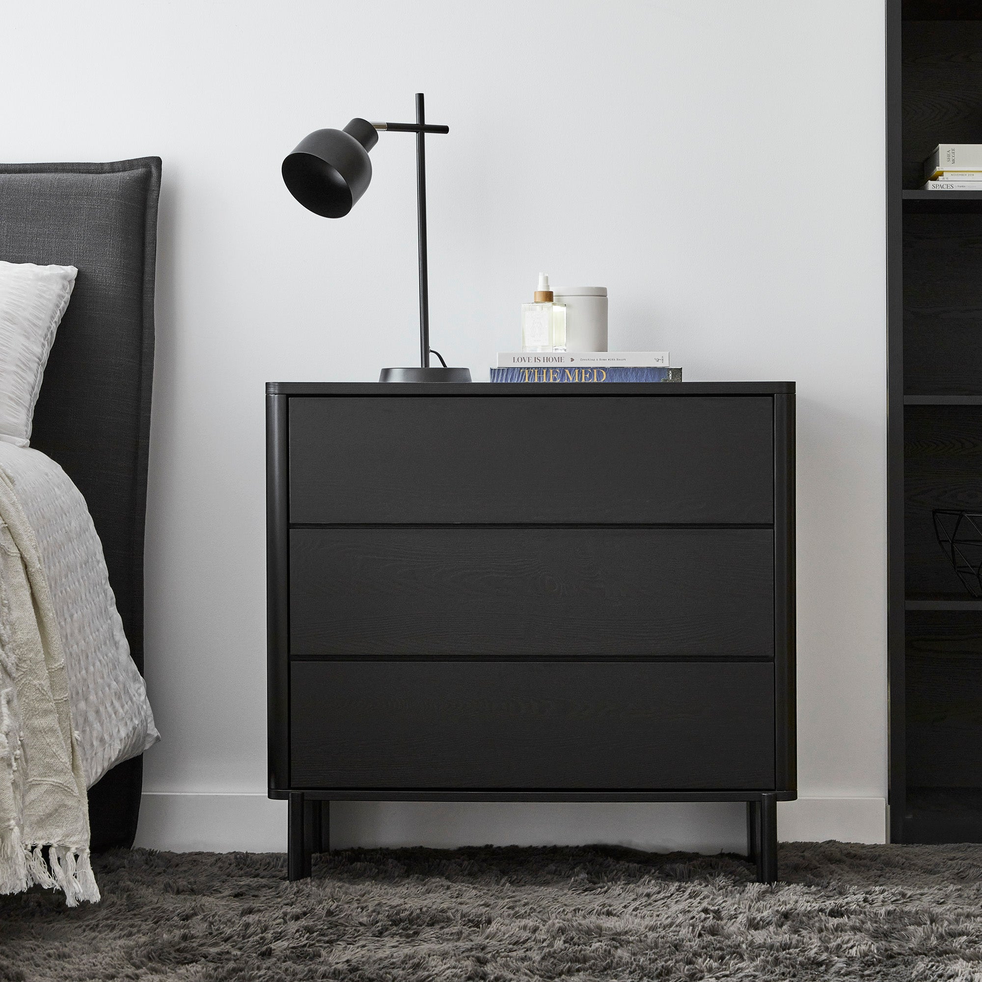 Taupo Chest of 3 Drawers Black