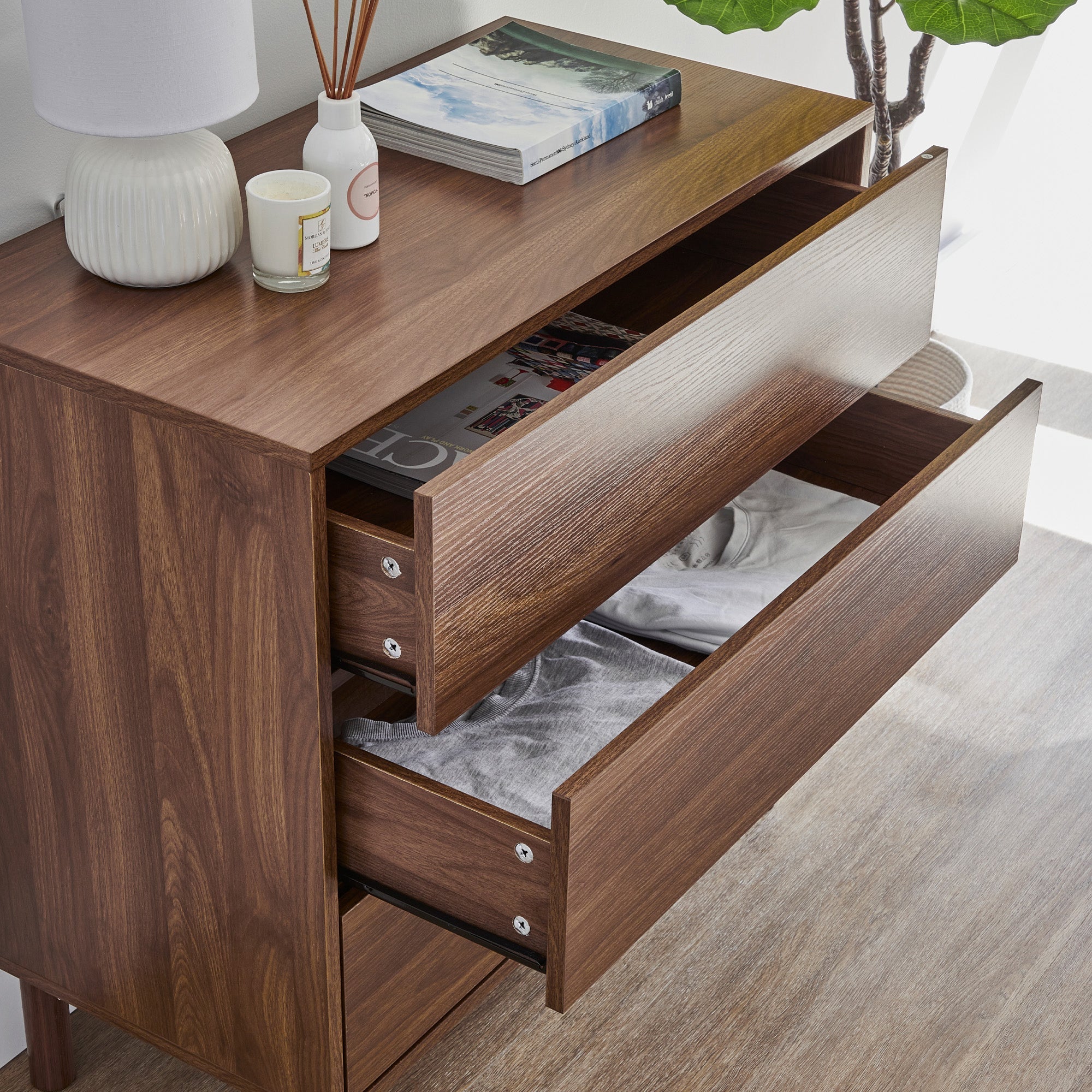 Norquay Chest of 3 Drawers Walnut