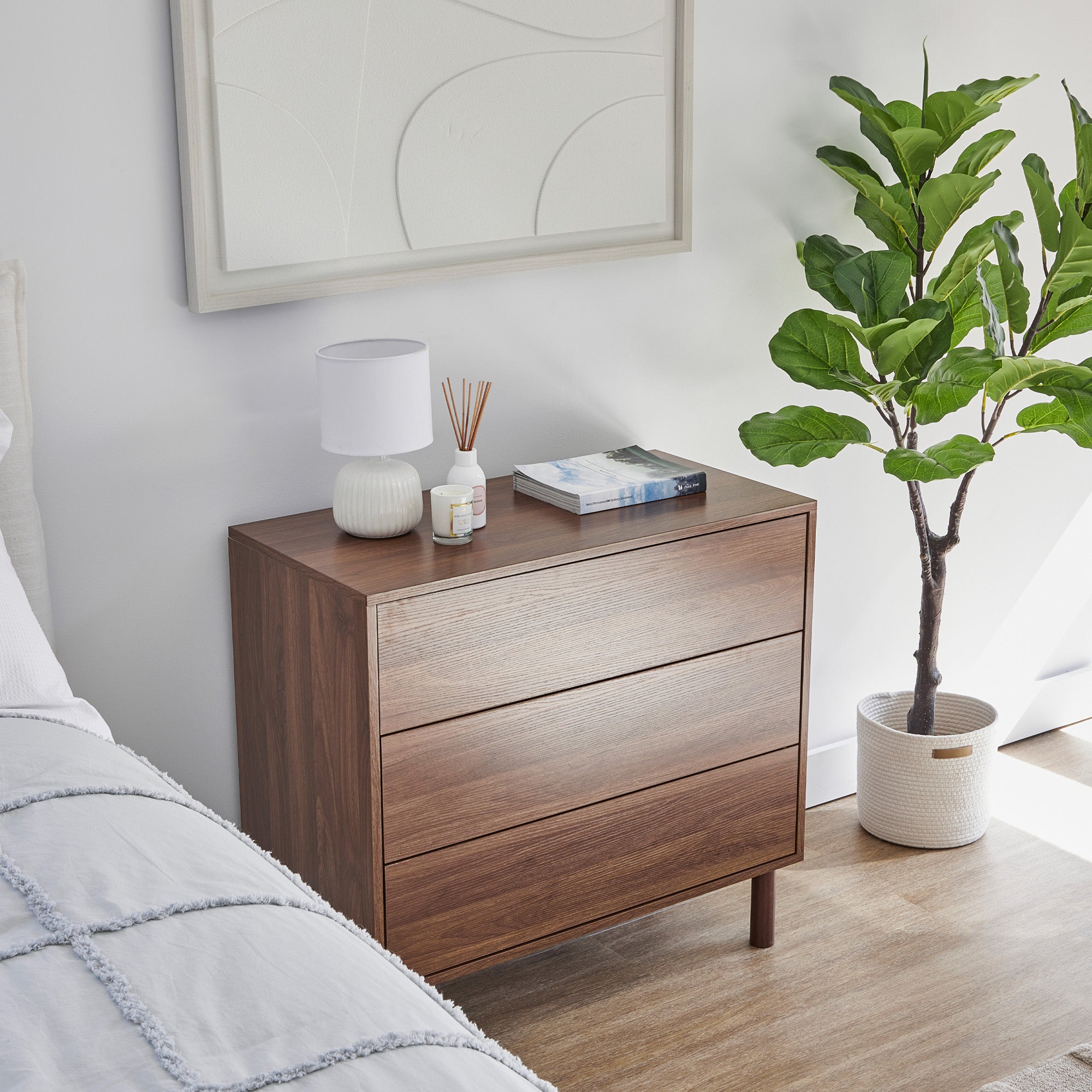 Norquay Chest of 3 Drawers Walnut