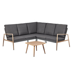 Cayo 3-piece Outdoor Corner Set Charcoal & Natural