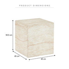 Lucia Travertine Look Side Table
