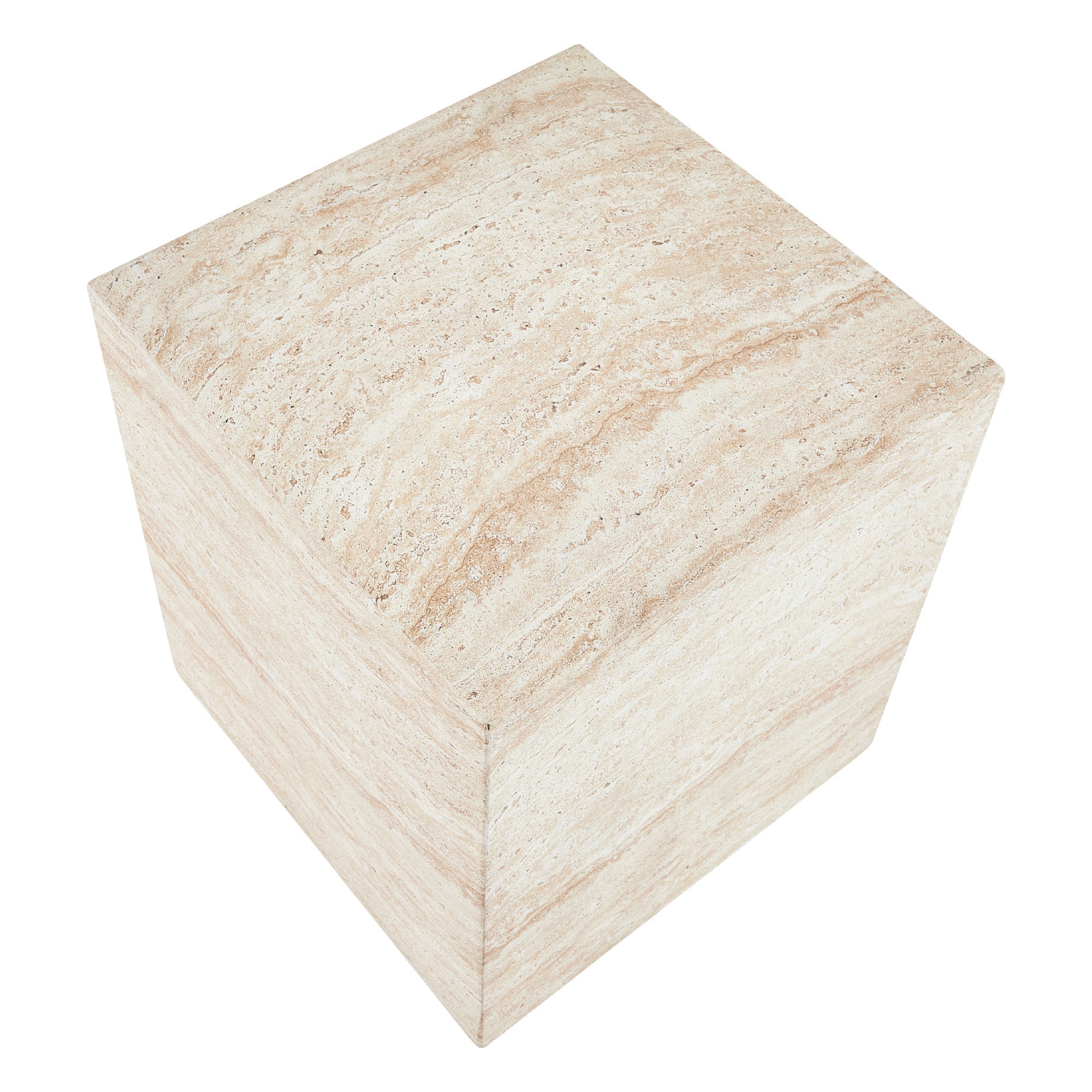 Lucia Travertine Look Side Table