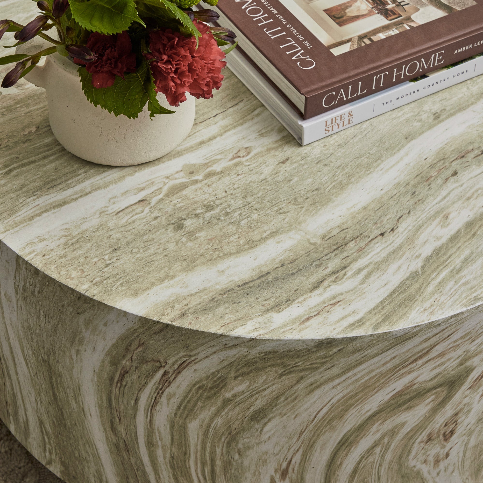 Elena Green Marble Look Coffee Table