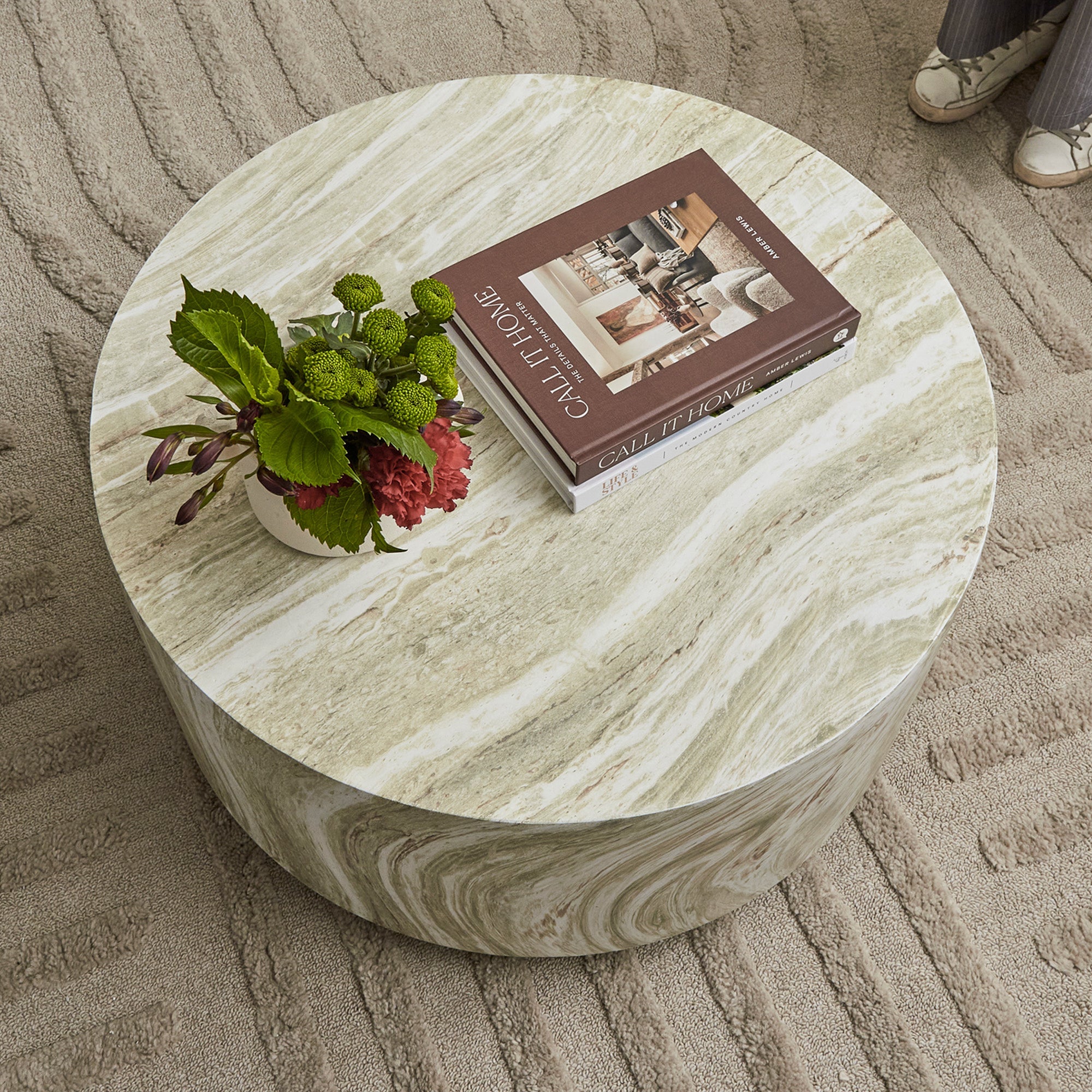 Elena Green Marble Look Coffee Table