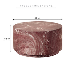 Elena Red Marble Look Coffee Table