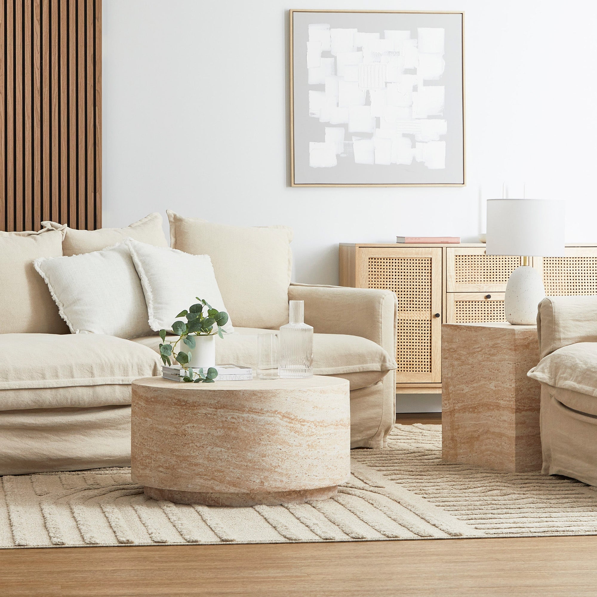 Elena Travertine Look Coffee Table