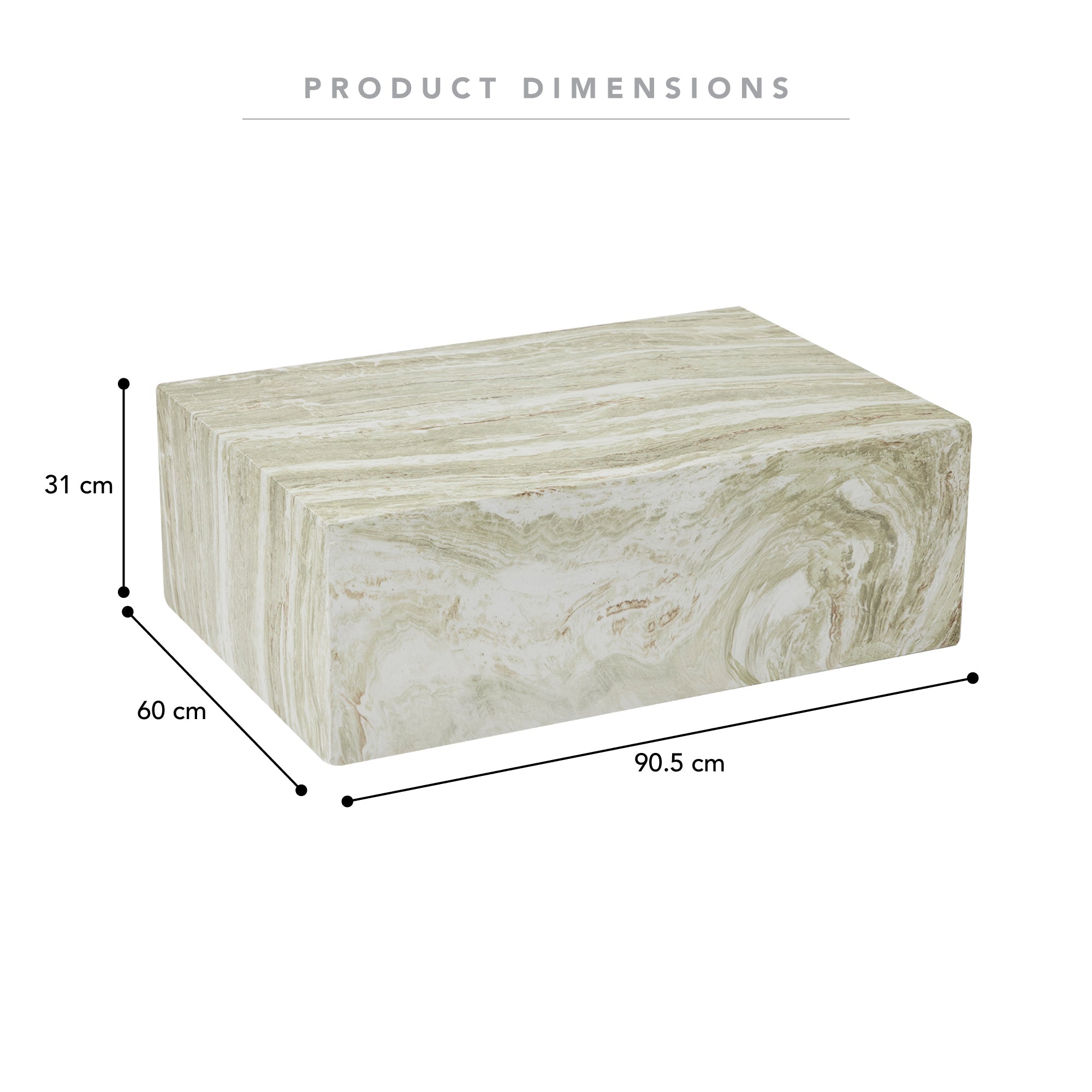 Isla Green Marble Look Coffee Table