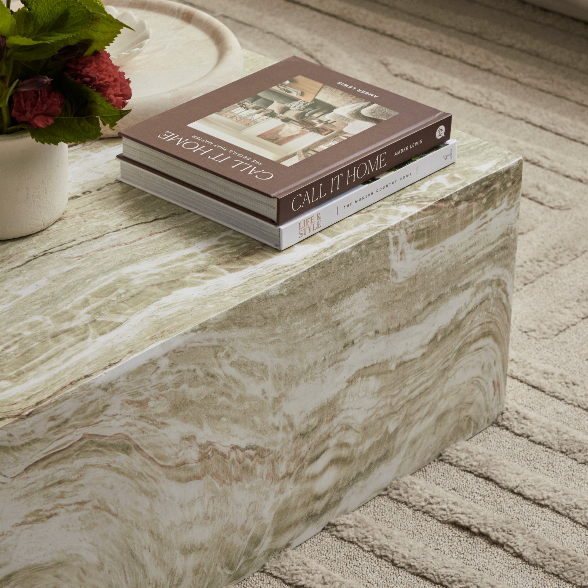 Isla Green Marble Look Coffee Table