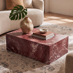 Isla Red Marble Look Coffee Table