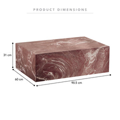Isla Red Marble Look Coffee Table