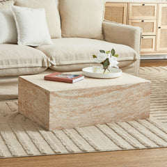 Isla Travertine Look Coffee Table