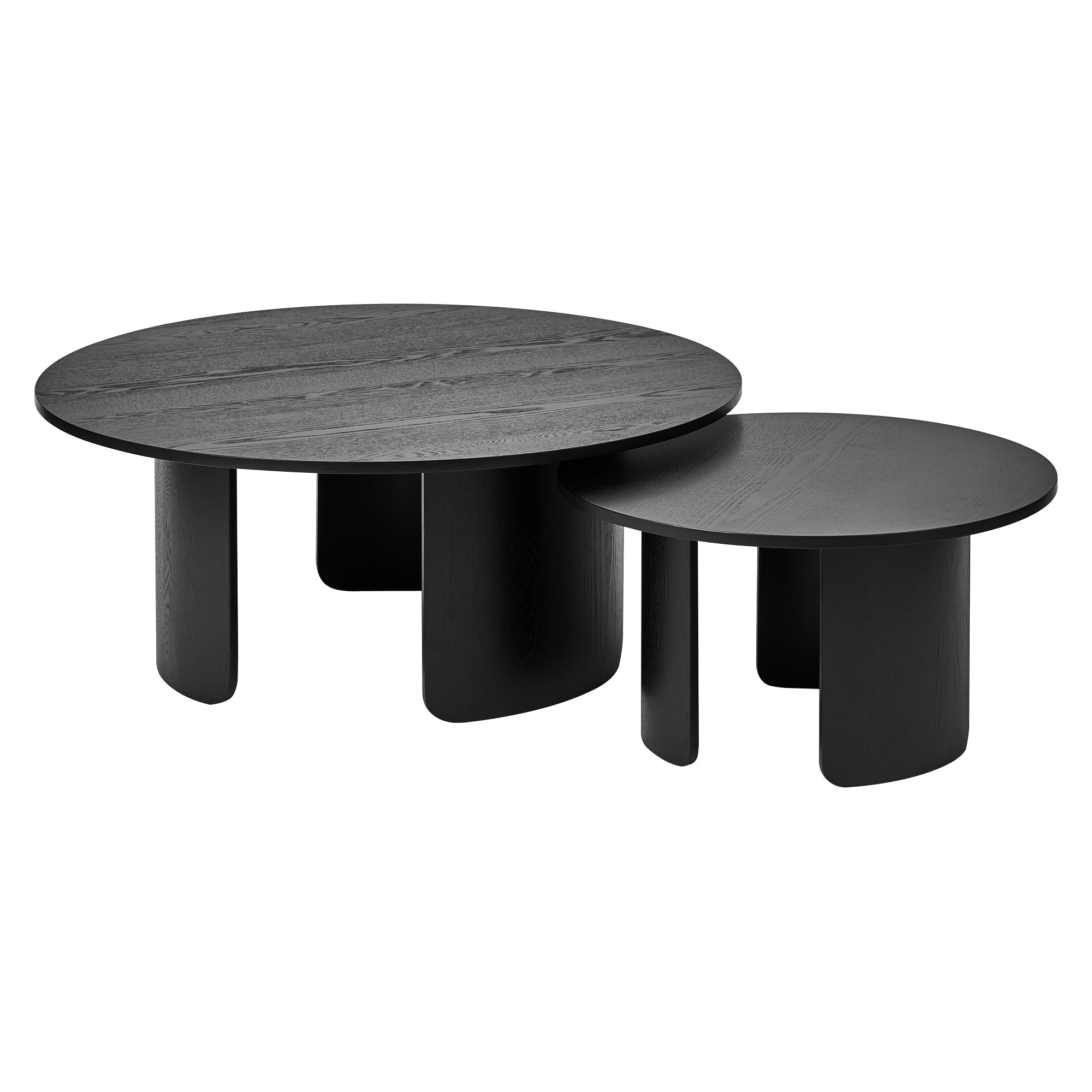 Taupo Coffee Tables Set of 2 Curved Legs Black