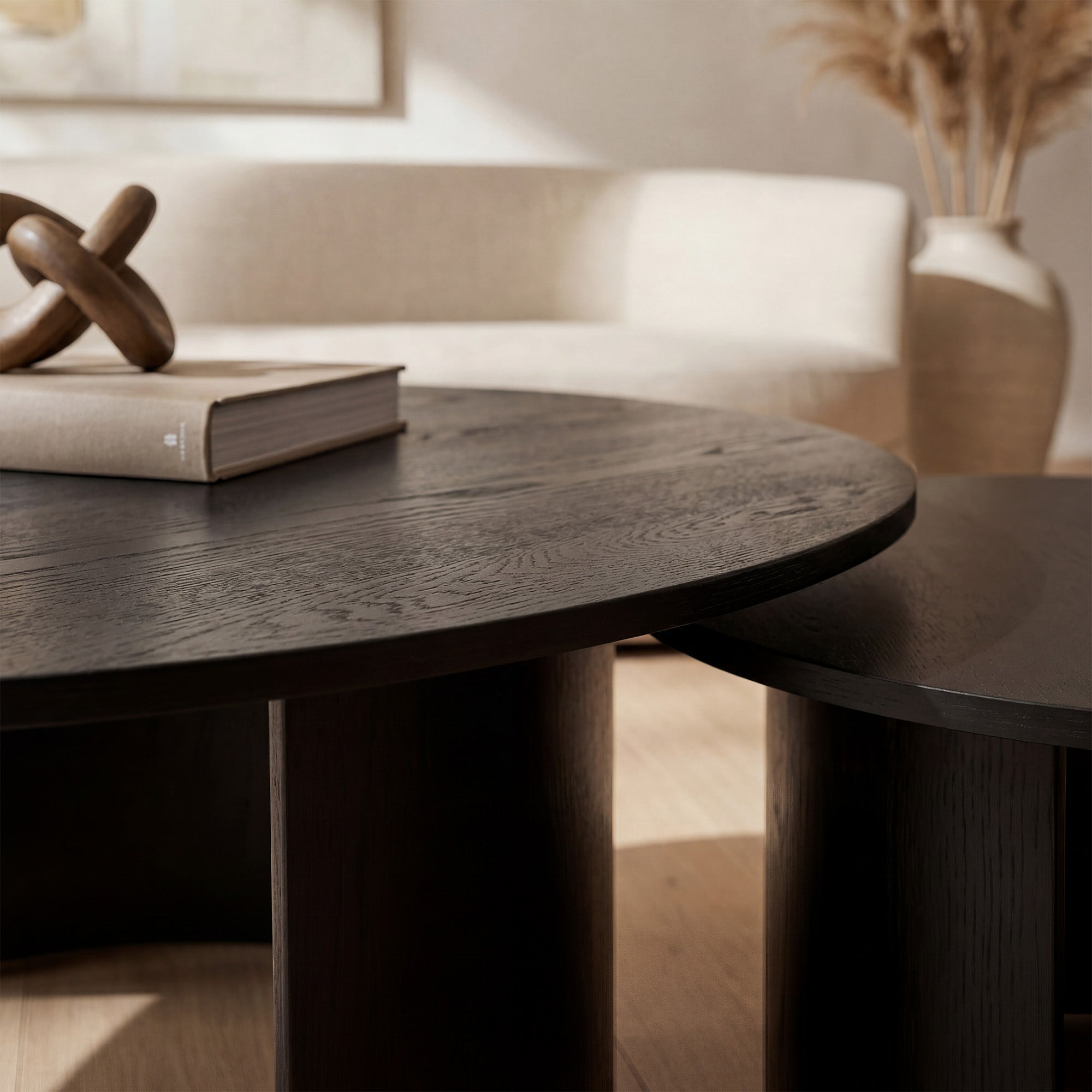 Taupo Coffee Tables Set of 2 Curved Legs Black