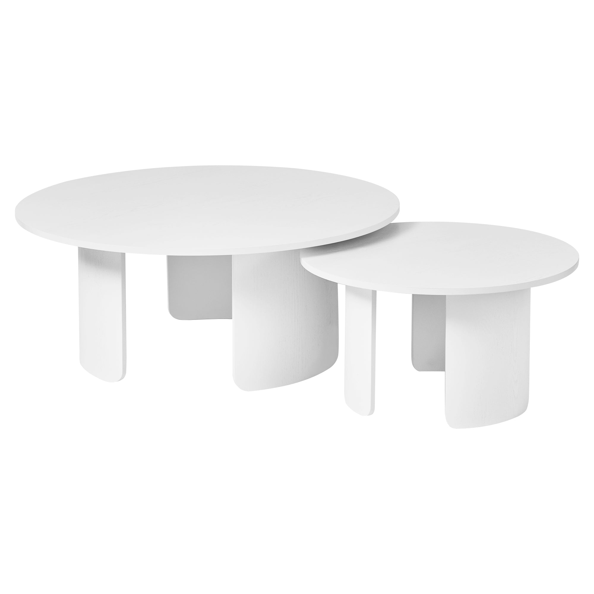 Taupo Coffee Tables Set of 2 Curved Legs White