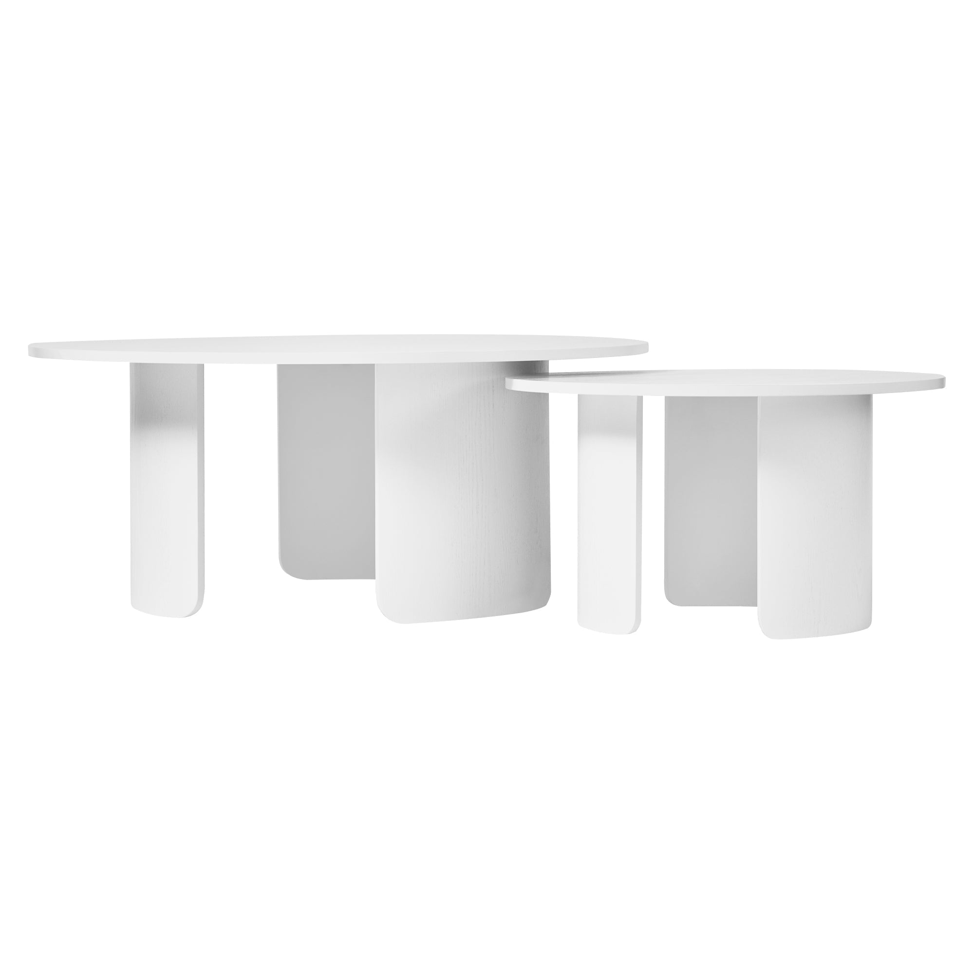 Taupo Coffee Tables Set of 2 Curved Legs White