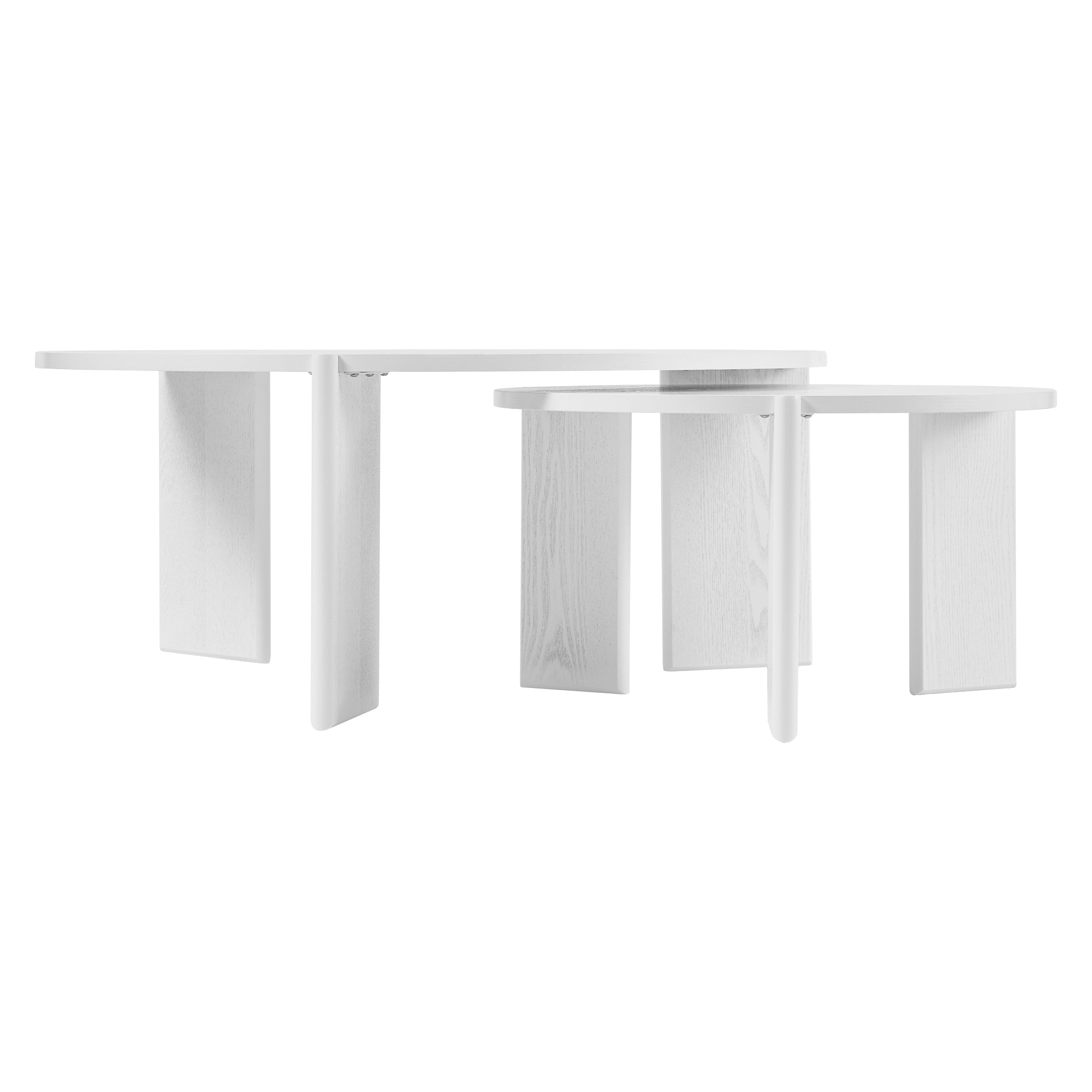 Taupo Coffee Tables Set of 2 Straight Legs White