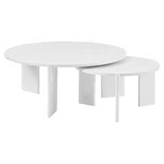 Taupo Coffee Tables Set of 2 Straight Legs White