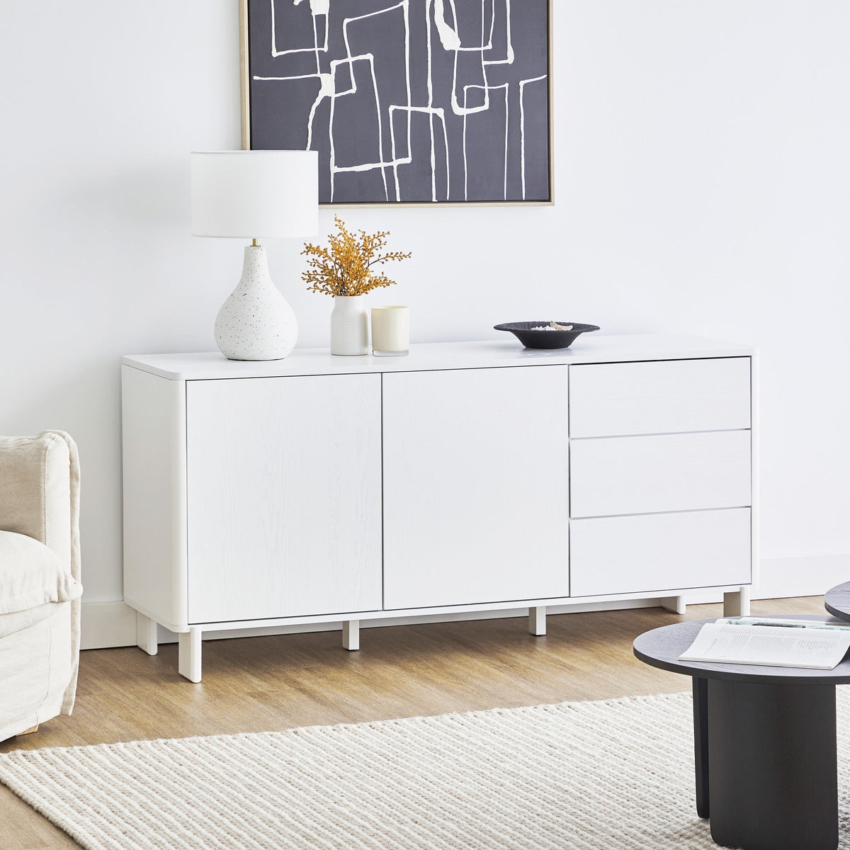 Taupo Sideboard in White (150cm)