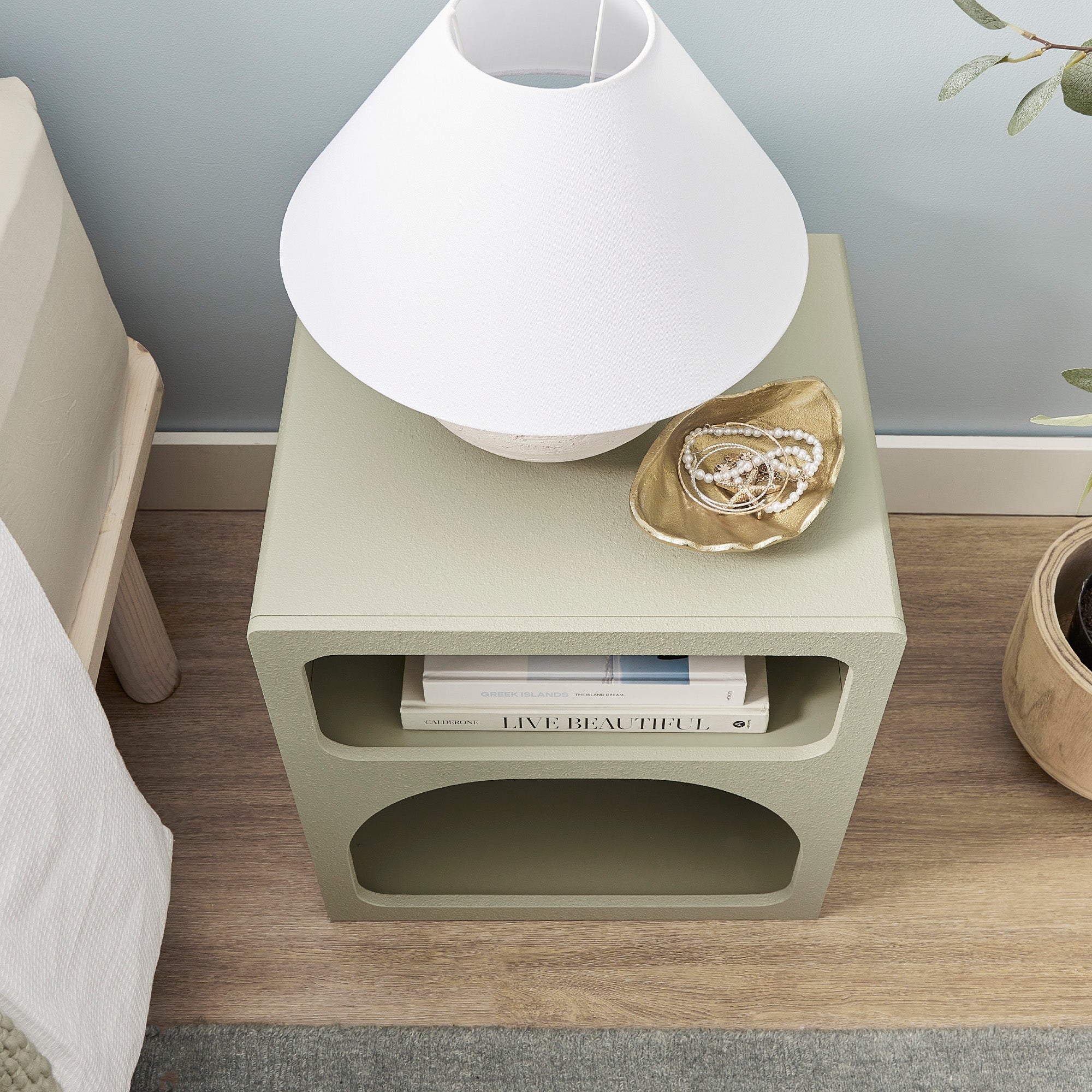 Santorini Bedside Table Green (Set of 2)