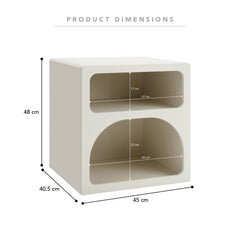Santorini Bedside Table Off-White (Set of 2)