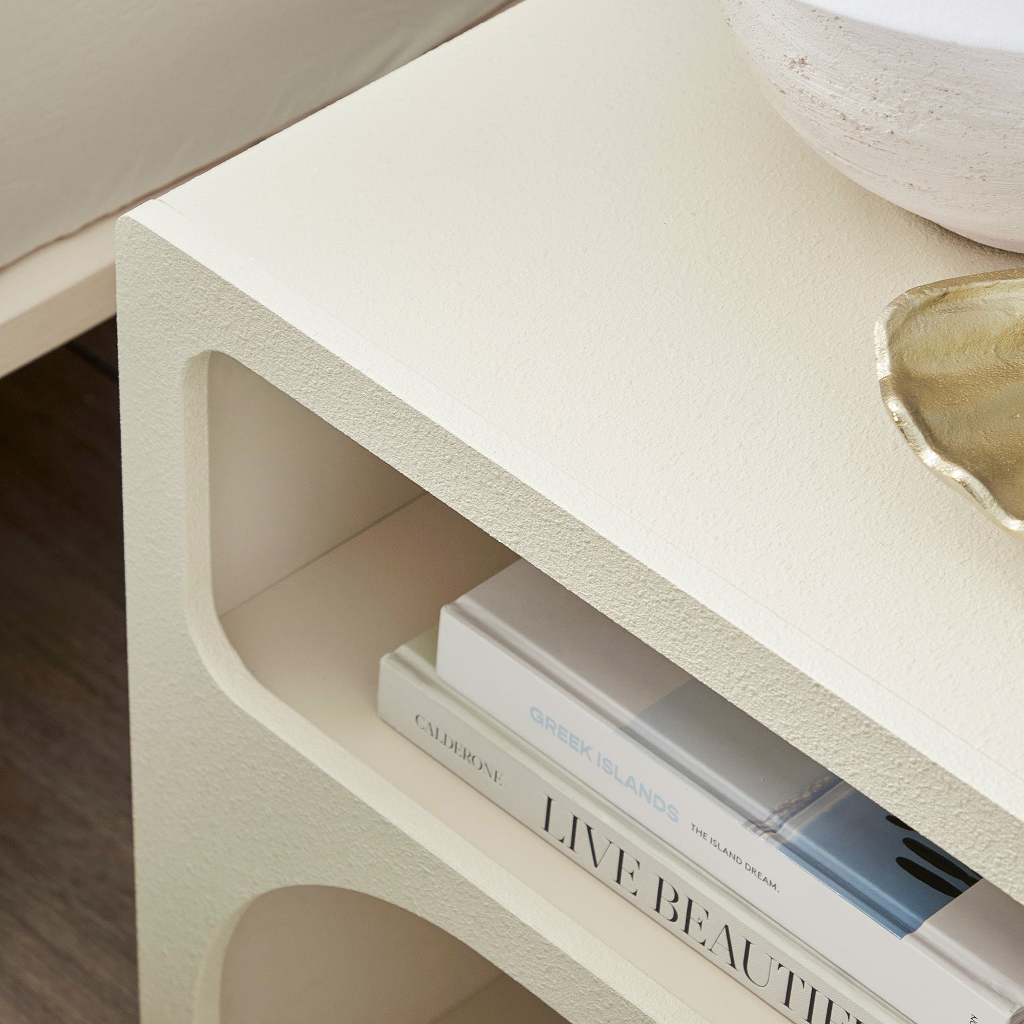 Santorini Bedside Table Off-White (Set of 2)